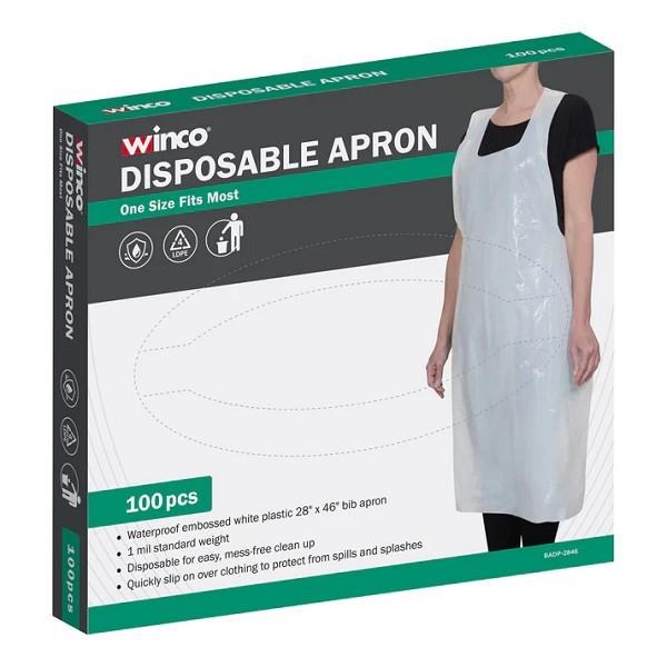 Winco Disposable Bib Apron 46" x 28" - 100/BOX (BADP-2816)