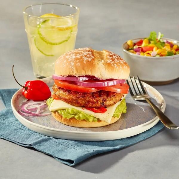 Olymel Seasoned Chicken Burgers Uncooked 5.29oz - 24/CS - SOLD BY CASE (98711)