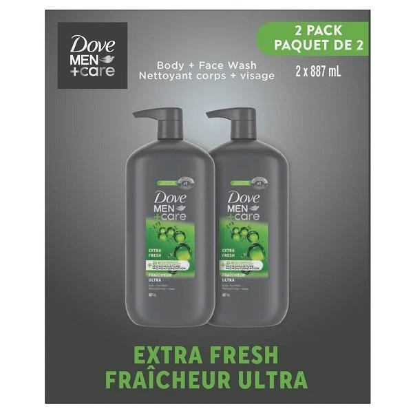 Dove Men + Care Body Wash, Extra Fresh - 2 x 887mL - SOLD BY PKG (XXXXX)