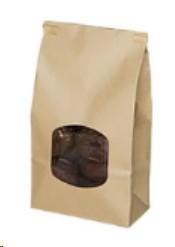 Kraft Tin Tie Bag w/ Window #249 - 4.75" x 2.5" x 9.5"- 500/CS - SOLD BY CASE (XXXXX)