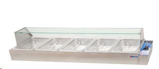57" FOOD PAN WARMER, 5 Inserts Half-Size COUNTERTOP Bain Marie, countertop, 57"W  (43055)