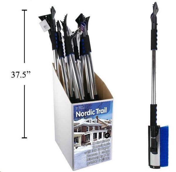 Nordic T. 60" Extendable Snowbrush w/Ice Scraper,  cht (12) (82773)