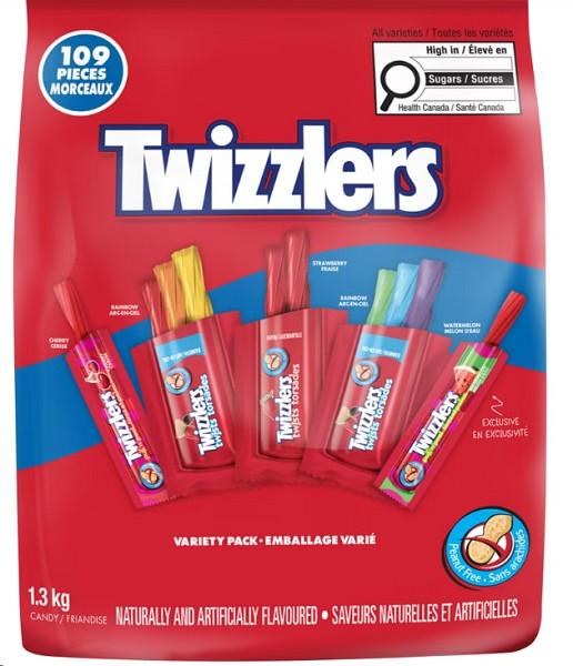 Twizzlers Candies, Variety Pack, 1.3 kg 109-Pc (1866796)