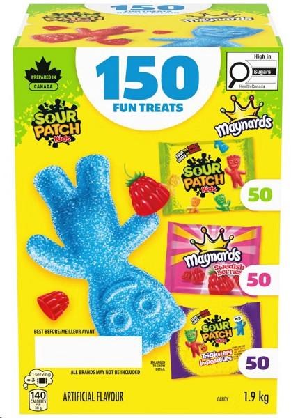 Maynards Sour Patch Kids, Assorted Candy 150 Fun Treats, 1.9 kg (2546201)