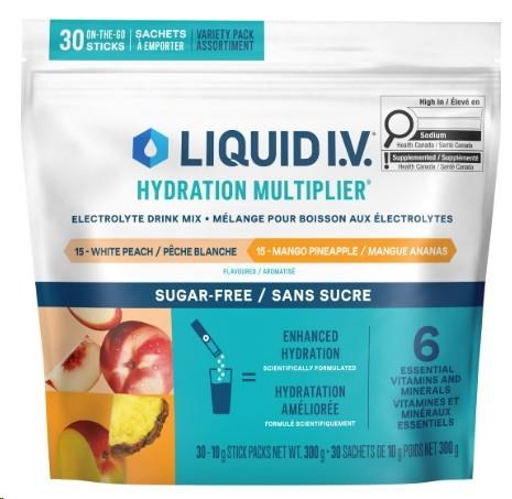 Liquid I.V. Sugar Free Hydration Variety Pack, 30 x 10 g (00099)