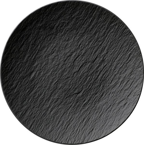 The Rock Black Shale Flat Coupe Plate, 6.2" 6/BX