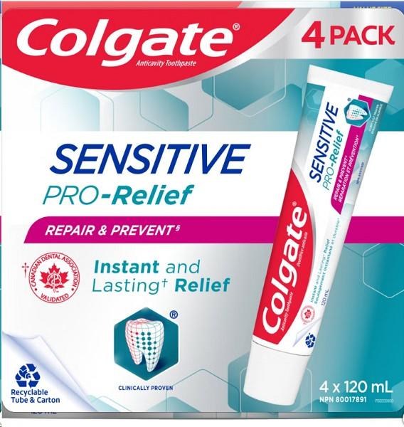 Colgate Sensitive Pro-Relief Repair and Prevent Toothpaste, 4 x 120 mL (98227)