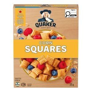 Quaker Corn Bran Toasted Squares Cereal - 375g (12) (71066)