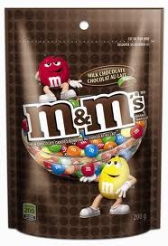 M&M Stand Up Pouch Milk Chocolate - 165g - (15)(46705)