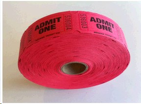 Admittance Tickets Red - 1000/ROLL (12)