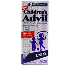 Advil Children's Liquid 100mg/5mL Dye Free Grape - 100mL (24) (00434) (00446)
