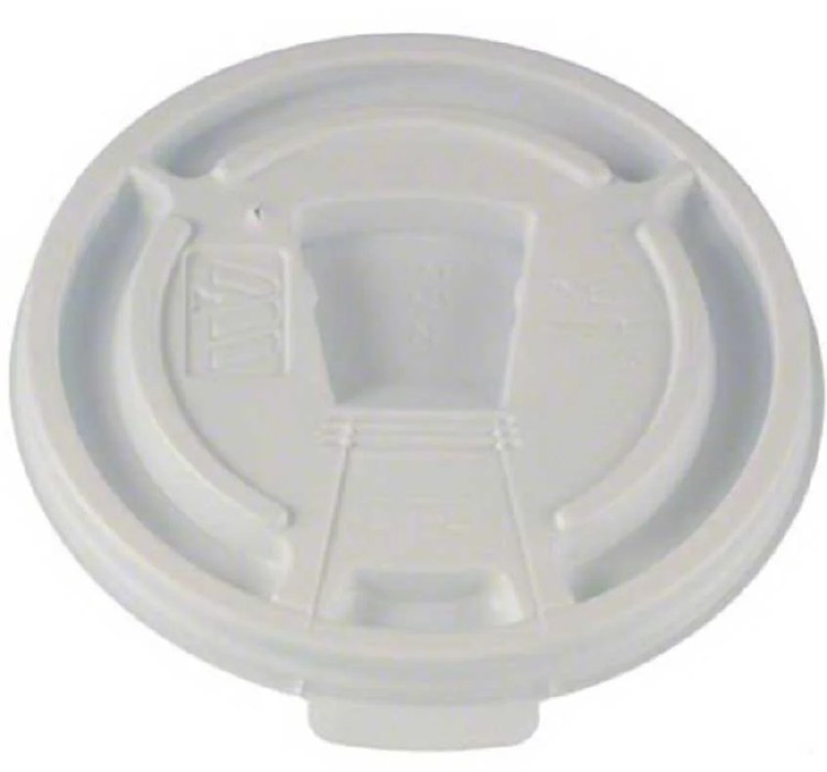 Lid - Tear Back & straw slot- FB160 (Gen Pac) 100 sleeve (83165) (10) (lid fits14,16,20oz foam cup)