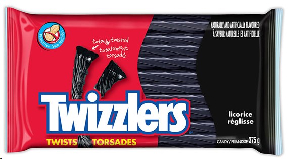 Twizzler Black Licorice Party Pack (Black)- 375g (12) (81619)