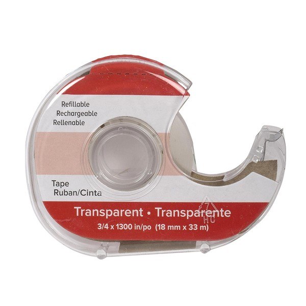 Office Works Transparent Tape w/Dispenser - 18mm x 33m (24) (30847)