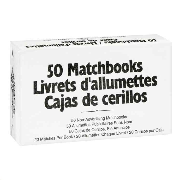 Matches - Plain White Book (21055) - (03803)- 50/Box (50)