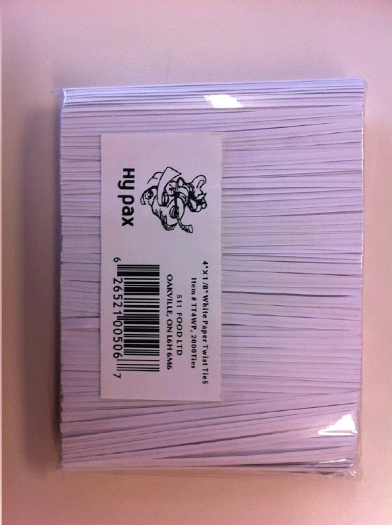 Twist Ties Paper (White) 4" - 2000/BX - (25)(00506)