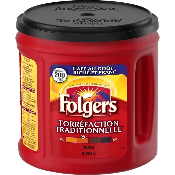 Folgers Coffee Traditional Roast 816g (6) (45975) Kays Wholesale INC