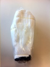 Additional picture of Bin #41 - Glove - nylon poly cotton - 70/30 - medium - GREEN trim - sold by doz only (20) NET (06582/06589)