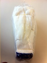 Additional picture of Bin #43 - Glove - nylon poly cotton - 70/30 - x large - BLUE trim - sold by doz only (20) NET (06605/06602)