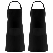 Black Bib/Apron w/ Adj. Neck Strap & Pocket - 29"Wx34L - Each (1) (48048)