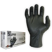 Suretouch Black Nitrile Gloves - LARGE *8 MIL* - 50/box (10) (01031) (3008PFL)