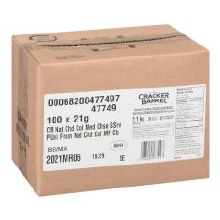 Additional picture of Cracker Barrel Medium Orange Cheddar Cheese Portions - 100x21g - Case - (89777)(47749)