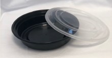 PCM Plastic Container 24oz Round White Bottom Clear Top - RC-24 - 150 sets/case (52421) (52414)