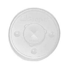 Genpak Flat Lid w/Straw Hole, PET (For Paper Cold Cup Swirl Design 12/16/20oz) - 100/SLV - (10) (70412) (1620CL)