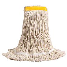 Mop Head - 16 oz Rayon White Narrow Band Fan Tail (not looped) (04216)