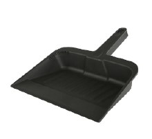 Black Plastic Dust Pan - Heavy Duty - 12" - (25581) (20178)