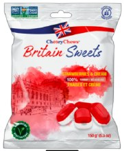 Britain Sweet Strawberry & Cream 150g - Sold By each(19084)(24) Britain Sweet Strawberry & Cream 150g - Sold By each(19084)(24)