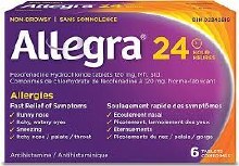 Allegra 24 Hour Tablets 120mg - 6/BOX (20) (10438) Allegra 24 Hour Tablets 120mg - 6/BOX (20) (10438)