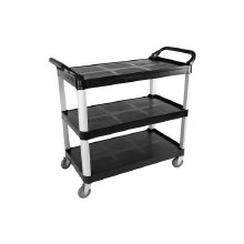 Globe Large Black Utility Cart 400lb Capacity (40" x 19.75" x 37")