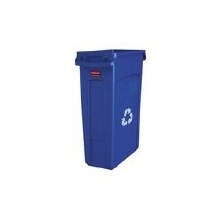 Receptacle, Slim Jim w/Venting Container w/Recycle 23G - Blue (18638)