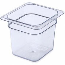 Carlisle Clear Plastic Insert, Cold Food Pan, 6" Deep, 1/6 Size (82687)
