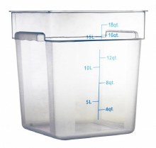 Omcan Food Storage Container, 18QT Square, Clear - SOLD BY EACH (80180)