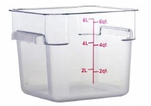 Omcan Food Storage Container, 6QT Square, Clear - SOLD BY EACH (80168)