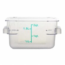 Omcan Food Storage Container, 2QT Square, Clear - SOLD BY EACH (80172)