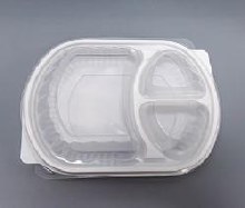 Large Mealmaster White Plastic Tray 2 Compartment - 250/cs (PP32C2CW)