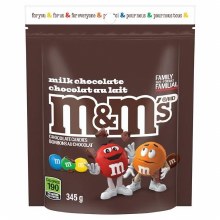 M&M Stand Up Pouch Milk Choc Family Size - 345g (15)(46664)