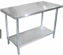 Work Table, 72"W x 18"D x 34"H, 18/430 SS flat (47723)