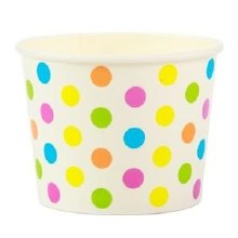 Hy Pax 12oz Sundae Bowl, Rainbow Polka Dot - 1000/CS - SOLD BY CASE - (1) (01581) (HPE-PBWL12-PDT)