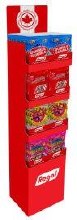 Additional picture of Assorted Peg Bag Floor Display PPK (Rockets, Dubble Bubble, Cry Baby Sour Gum, Double Lollies) - 96count (9080)