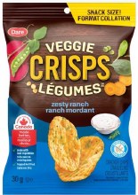 Dare Veggie Crisps Zesty Ranch 30g Snack Size - 8/BOX (64290)