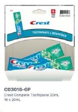 Gravity Pack - Crest Complete w Scope Toothpaste - 20mL - 18/BOX (03016)