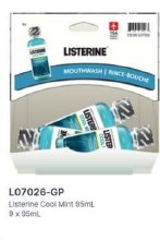Gravity Pack - Listerine Cool Mint Mouthwash - 95mL - 9/BOX (07026)