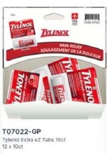 Gravity Pack - Tylenol Extra Strength eZ Tabs - 10ct - 12/BOX (07022)