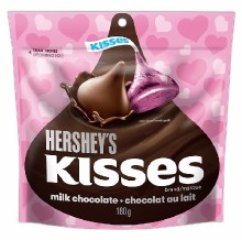 Hershey Kisses Creamy Milk Chocolate Red/Pink/Silver Peg 180g (21) (30516)
