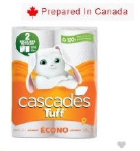 Cascades Tuff Econo Paper Towels, 2-Ply, 45 Sheets/RL, 2 Regular Rolls (24) (77793)