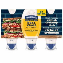 Hellmann's Real Mayonnaise, 3 Ã— 591 mL (00454)